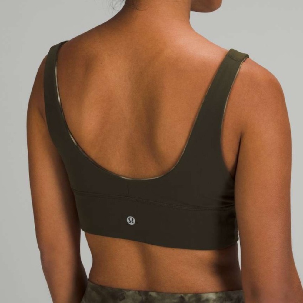 Lululemon Sz 8 Align Reversible Bra *Light Support A/B Cup Diamond Dye Green Gym - Picture 3 of 8